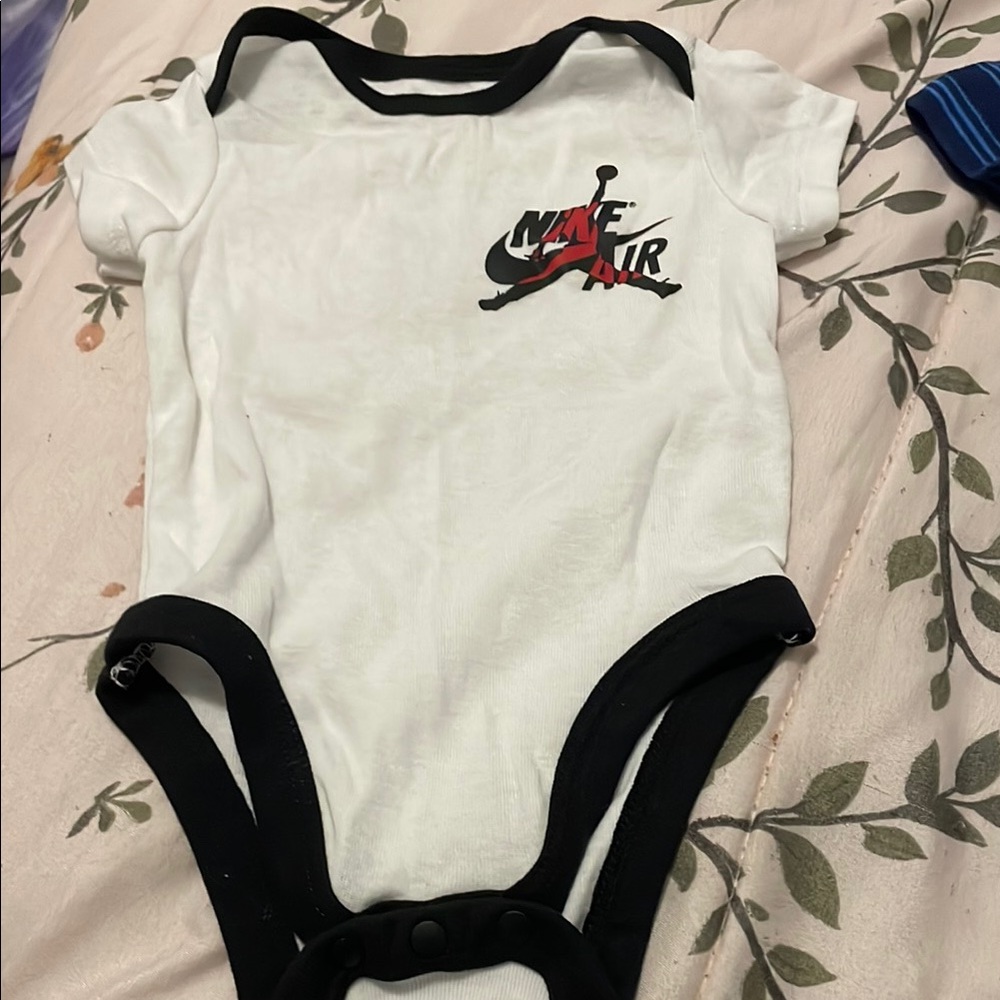 Nike White and Black Bodysuit with Iconic Design